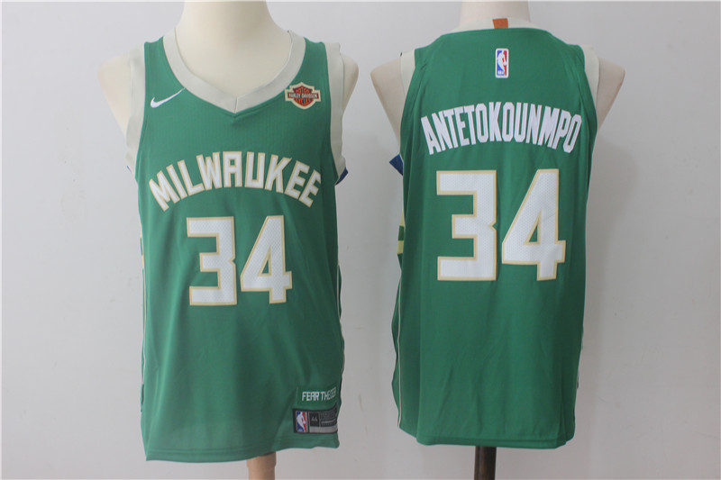 Men Milwaukee Bucks #34 Antetokounmpo Green New Nike Season NBA Jerseys->oklahoma city thunder->NBA Jersey